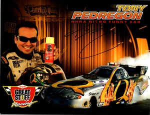 2006 NHRA Tony Pedregon Hand Signed 8.5x11 Cardstock Great Stuff Nitro Funny Car - Picture 1 of 2