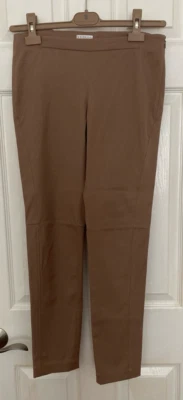 Pantalones Brunello Cucinelli de algodón elástico con cremallera lateral para mujer talla 4 marrón Foto 1 de 4