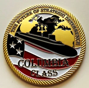 US Navy submarine Columbia SSBN-826 Class GD challenge coin 3 inch size - Picture 1 of 3