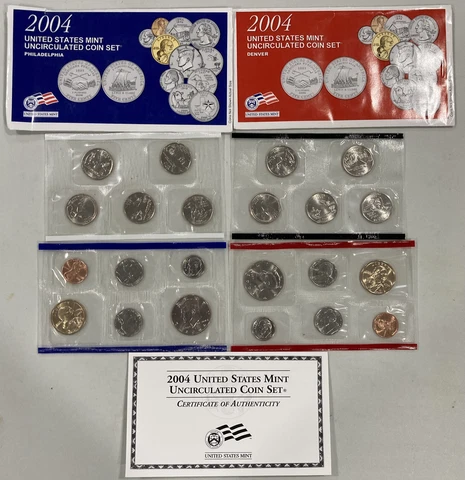 2004 P & D U.S. MINT PROOF SET Uncirculated 20 Beautiful coins w/ orig envelope Cover