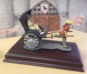 RICKSAW WITH PASENGER DIORAMA, #CR 54MM PAINTED WHITE METAL ALLOY - Picture 1 of 9