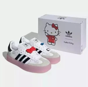 NIB Adidas Hello Kitty x Sambae White Black Clear Pink IG4450 Wome'n Size 7 US - Picture 1 of 5
