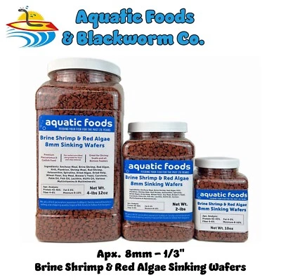 8mm - 1/3" Brine Shrimp & Red Algae Sinking Wafers for Plecos, Snails. WL-JAR - Image 1 of 4