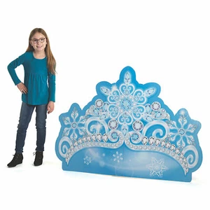 Winter Princess Crown Cardboard Stand-Up, Party Decor, 1 Piece - Picture 1 of 1