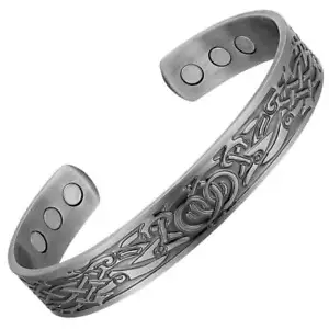 Sliver Plated Magnetic Therapy Pure Solid Copper Adjustable Bracelet - Picture 1 of 4