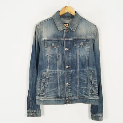 HUGO BOSS Men's Denim Jacket Size M Blue Western Style Button Front - Image 1 of 4