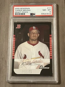 Yadier Molina GRADED PSA 8 : 2005 Bowman Draft Rookie Card. St. Louis Cardinals - Picture 1 of 2