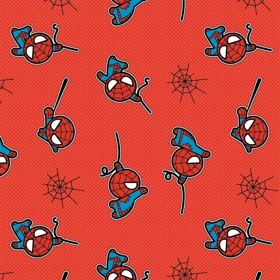 Marvel Kawaii Collection Spider Man Red Cotton Fabric by The Yard - Image 1 of 1