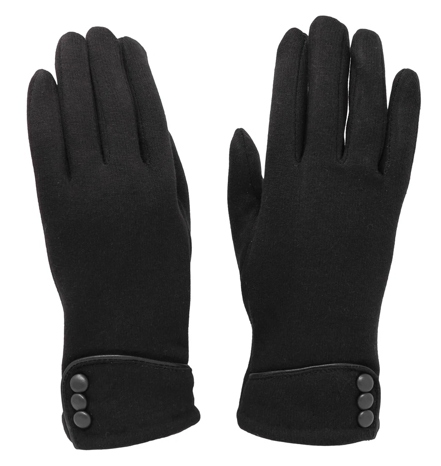 Guantes elásticos para mujer para clima frío con detalle de botones Foto 1 de 1