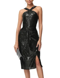 Belle Poque Women's party bodycon sequined dress. Wine. Size 22. RRP £35 - Picture 1 of 4