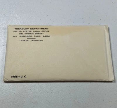 (1) 1968  US Mint Silver P&D Set,  in ALL OGP,  NO WRITING,  UNOPENED ENVELOPES! - Image 1 of 4