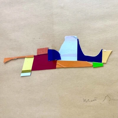 Collage de papel encontrado Matt Gonzalez 12x9" arte reciclado abstracto de San Francisco SF Foto 1 de 4