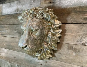 Lion Hanging Sculpture Animal Head Wall Mount Home Accessory Décor Ornament Art - Picture 1 of 14