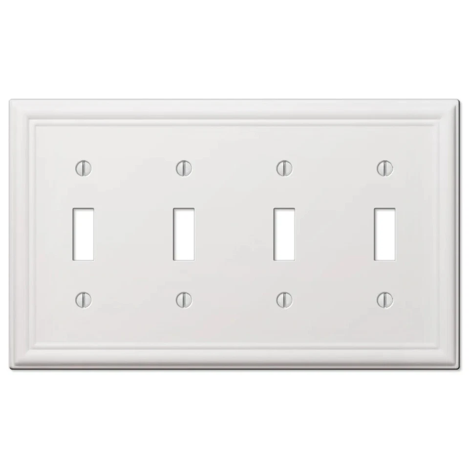 Amerelle Chelsea Wallplate 4 Toggle Steel White 149T4W