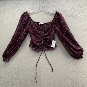 ASTR The Label Love Song geblümt geraffte Puffärmel Top Damengröße XS neu mit Etikett $ 88 - Bild 1 von 14
