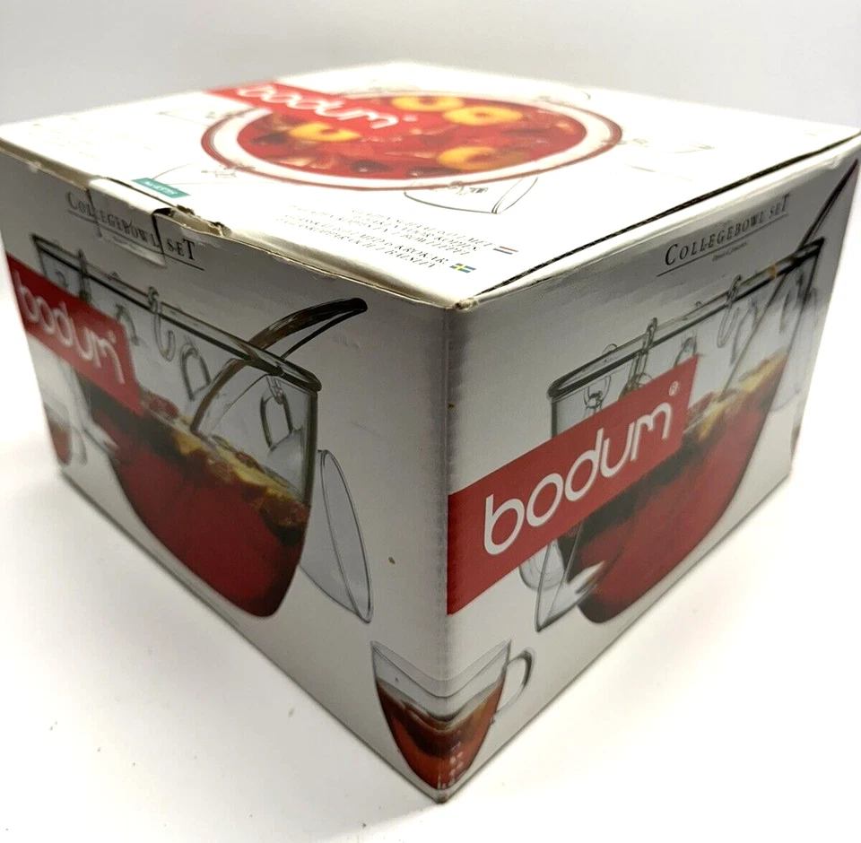 Juego de perforadoras de cuenco de vidrio universitario BODUM diseño por estilo C. Jorgensen NO: K5715 ¡6 tazas! Foto 1 de 4