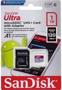 SanDisk Ultra 1TB Micro SD MicroSDXC UHS-I A1 120MB/s Memory Card with Adapter - Picture 1 of 2