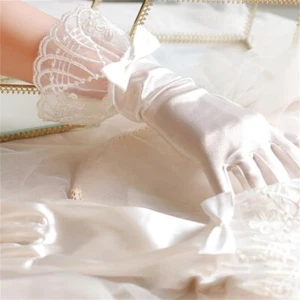 Wedding Gloves for Women and Girls Full Finger White Gloves Party Supply - Picture 1 of 8