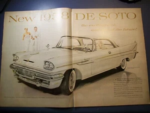 1958 DeSoto De Soto Sportsman large-mag 2-pg car ad -fashion- poodle - Picture 1 of 1