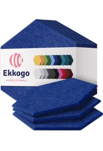 Large Hexagon Acoustic Panels 12-Pack Soundproof Wall Panels 14x 13 Blue - Picture 1 of 5