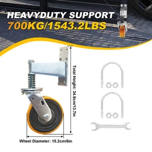 6 Inch Gate Caster Spring-Loaded Gate Wheels 360 Degree Rotation 1543lb Capacity - Picture 1 of 12