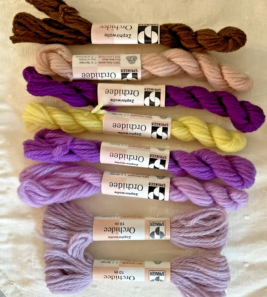 Needlepoint Embroidery Thread Lot of 8 Springer Orchidee Wool Assorted Colors M - Image 1 of 4