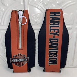 2 RARE Vintage Harley Davidson Zip Up bottle Coozie Koozy Koozie Collectible - Picture 1 of 8