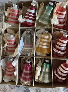 Bells,Christmas,Ornaments,Shiny Brite,Unsilvered,Made in USA,Vintage,Set of 12 W - Picture 1 of 7