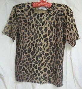 Vintage acrylic metallic short sleeve sweater, size Small - Picture 1 of 2