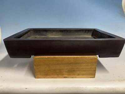 "Maceta de árbol bonsái Tokoname sin esmaltar de Shibata Keizan 19 7/8""" Foto 1 de 4