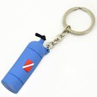 Gray Blue Green Red White Suba Diving Air Tank Keychain Silicone Key Ring