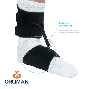 Boxia Shoeless Attachment, To be used with Boxia Drop Foot Support AFO, Black