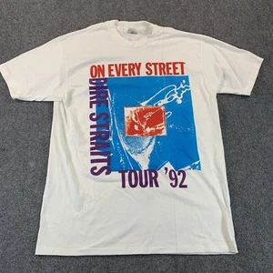 Vintage 1992 Hanes Single Stitch DIRE STRAITS On Every Street Tour Shirt. USA XL - Picture 1 of 12