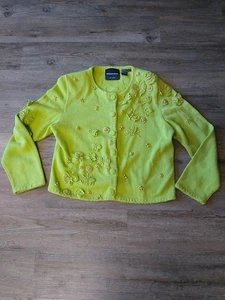 Michael Simon Pullover grün Perlen Schmetterling L - Bild 1 von 11
