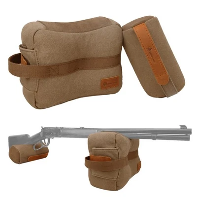 Shooting Range Sand Bag Set Rifle Gun Bench Rest Stand Front & Rear Bag Hunting - Image 1 of 4