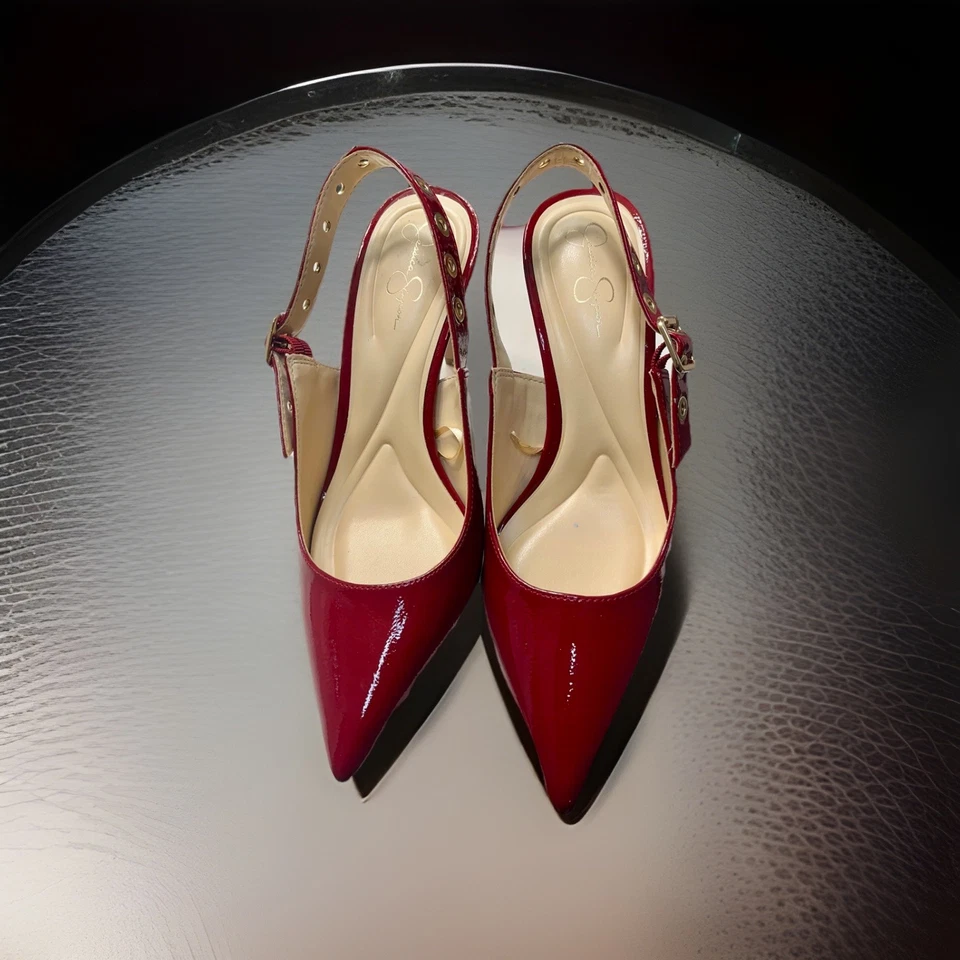 Zapatos de tacón alto Jessica Simpson para mujer de charol rojo talla 8,5 nuevos Foto 1 de 4