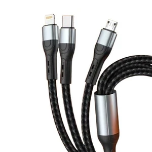 Câble de Charge USB Rapide 3 en 1 Universel Multi Fonction Téléphone Portable Chargeur Cordon - Photo 1 sur 7