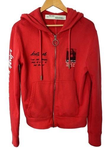 OFF WHITE Felpa con cappuccio zip OFFWHITE rossa S usata