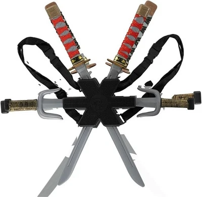 Kids Red Toy Ninja Sword Set Boys Plastic Weapon Pack Warrior Costume Accessory - Image 1 of 4