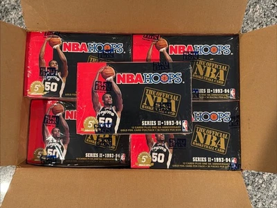 1993-94 NBA Hoops Series 2 Hobby Basketball Factory Sealed Wax Box 36 Packs - Image 1 of 4