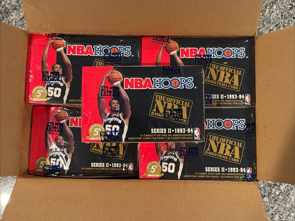 1993-94 NBA Hoops Series 2 Hobby Basketball Factory Sealed Wax Box 36 Packs - Image 1 of 4
