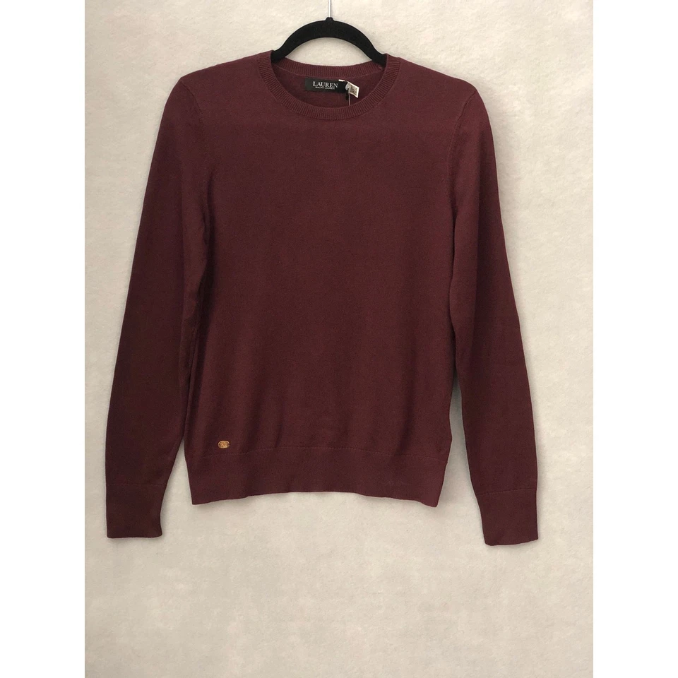 Lauren Ralph Lauren Crew Neck Sweater Women's Medium Burgundy NEW - Image 1 of 4
