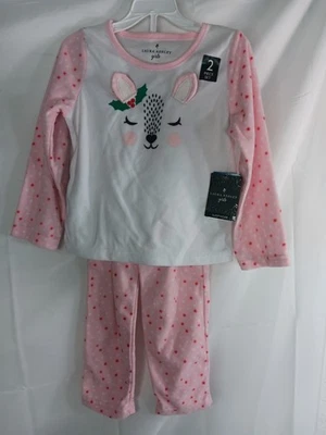 Pijama 2 Piezas Laura Ashley Niñas Navidad Reno Suave Visón Sensación Talla 4t Nuevo con Etiquetas Foto 1 de 4
