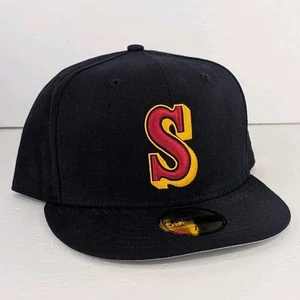 Seattle Mariners New Era 59Fifty eng anliegende Mütze 7 7/8 marineblau rot gelb Logo Wolle - Bild 1 von 11