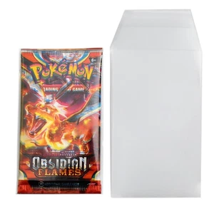 100PZ Manicotti Protettivi Autosigillanti Sacchetti Vista Trasparente per Pokemon Booster Pack - Foto 1 di 7