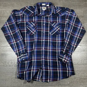 Camisa vaquera a presión perla vaquera manga larga Ely Cattleman LT alta a cuadros - Imagen 1 de 5