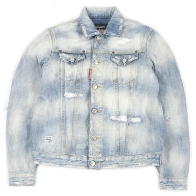 DSQUARED2 Men's Denim Jacket Dan Jean Rainbow Back Indigo Blue Size 44 - Image 1 of 4