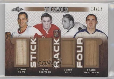 2018 Leaf ITG Stickwork Stick Rack Four Bronze /17 Gordie Howe Jean Beliveau HOF - Image 1 of 2