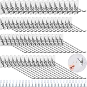 40 Pcs Stainless Steel Wall Mounted Hooks with Protective Caps and Screws, 2"... - Picture 1 of 7