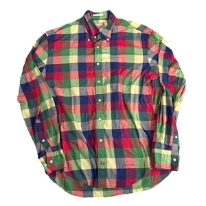 Camicia vintage Gant Rugger uomo taglia XL quadri pastelli India Club Madras anni 80 uniforme - Foto 1 di 12